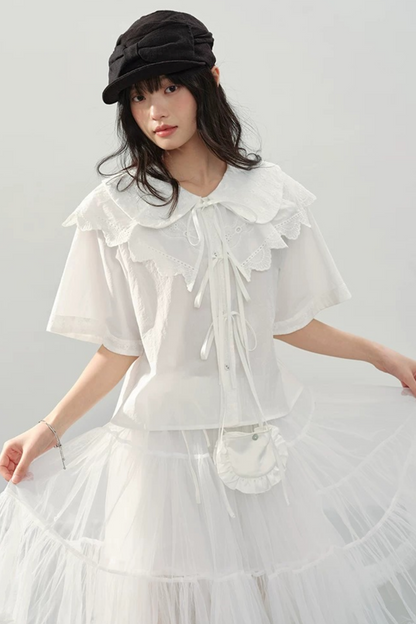 Doll Collar Sicily Lace Shirt