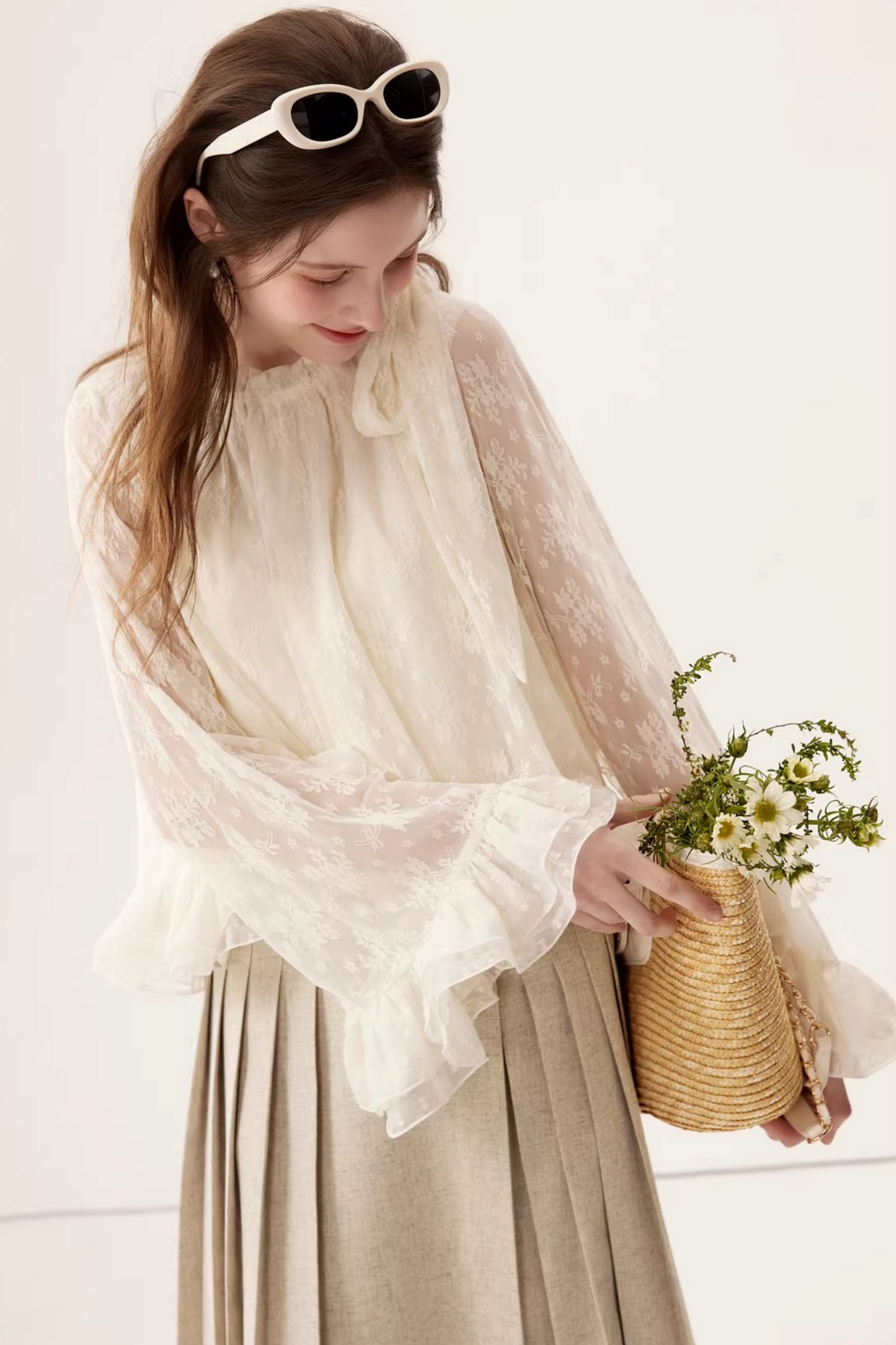 Chiffon Bow Ribbon Blouse