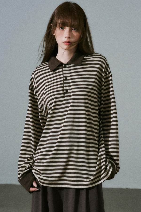 Chocolate Brown Striped Top