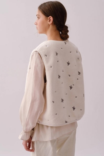 Reversible Floral Suede Vest