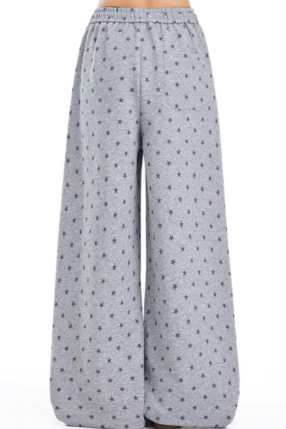 회색 별 프린트 스웨트팬츠