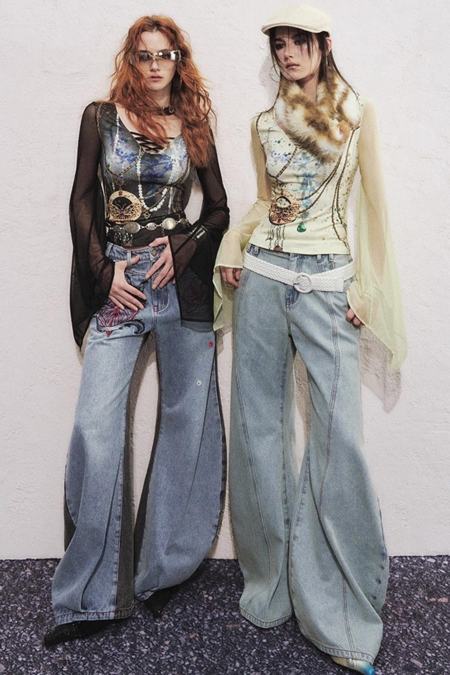 Split Sickle Pocket Heavy Jeans