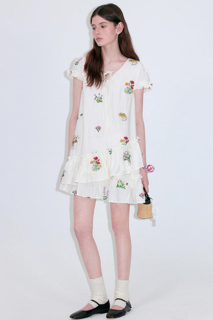 V-Neck Cropped Dress