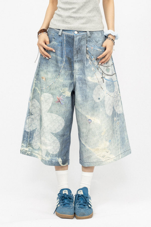 Floral Chain Loose Summer Pants