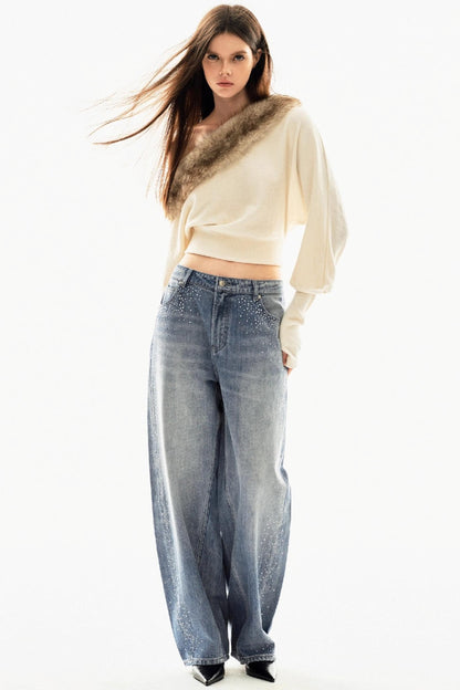 Detachable Fur Collar Sweatshirt