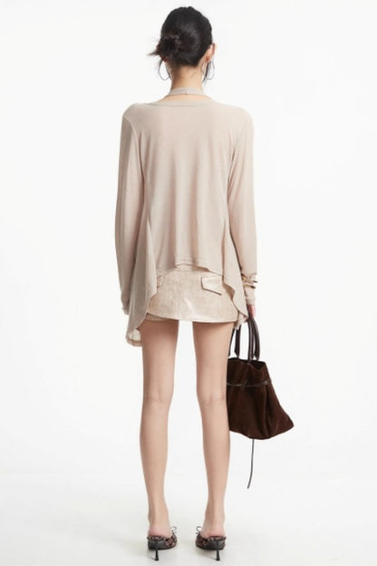 Apricot Retro Knitted Cardigan Set