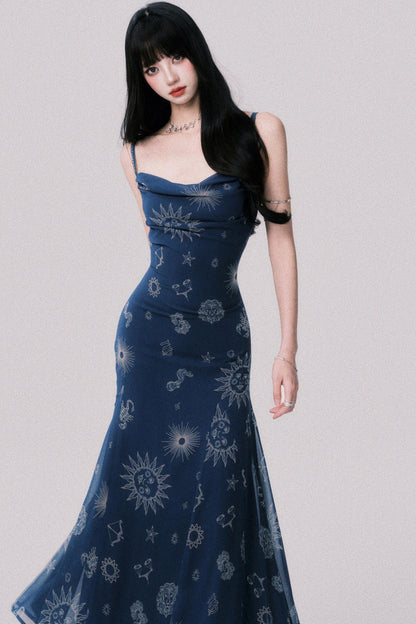 Halter Navy Dress