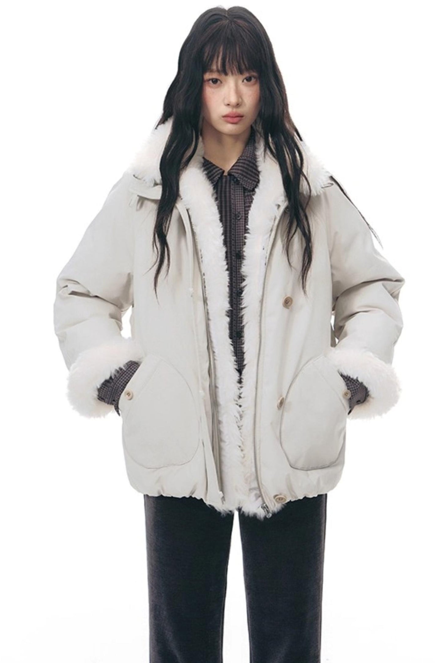 Detachable Fur Collar Cotton Jacket