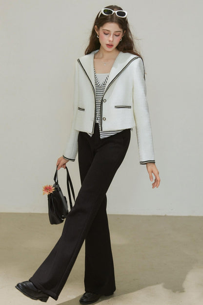 Wool Blend Silhouette Short Coat