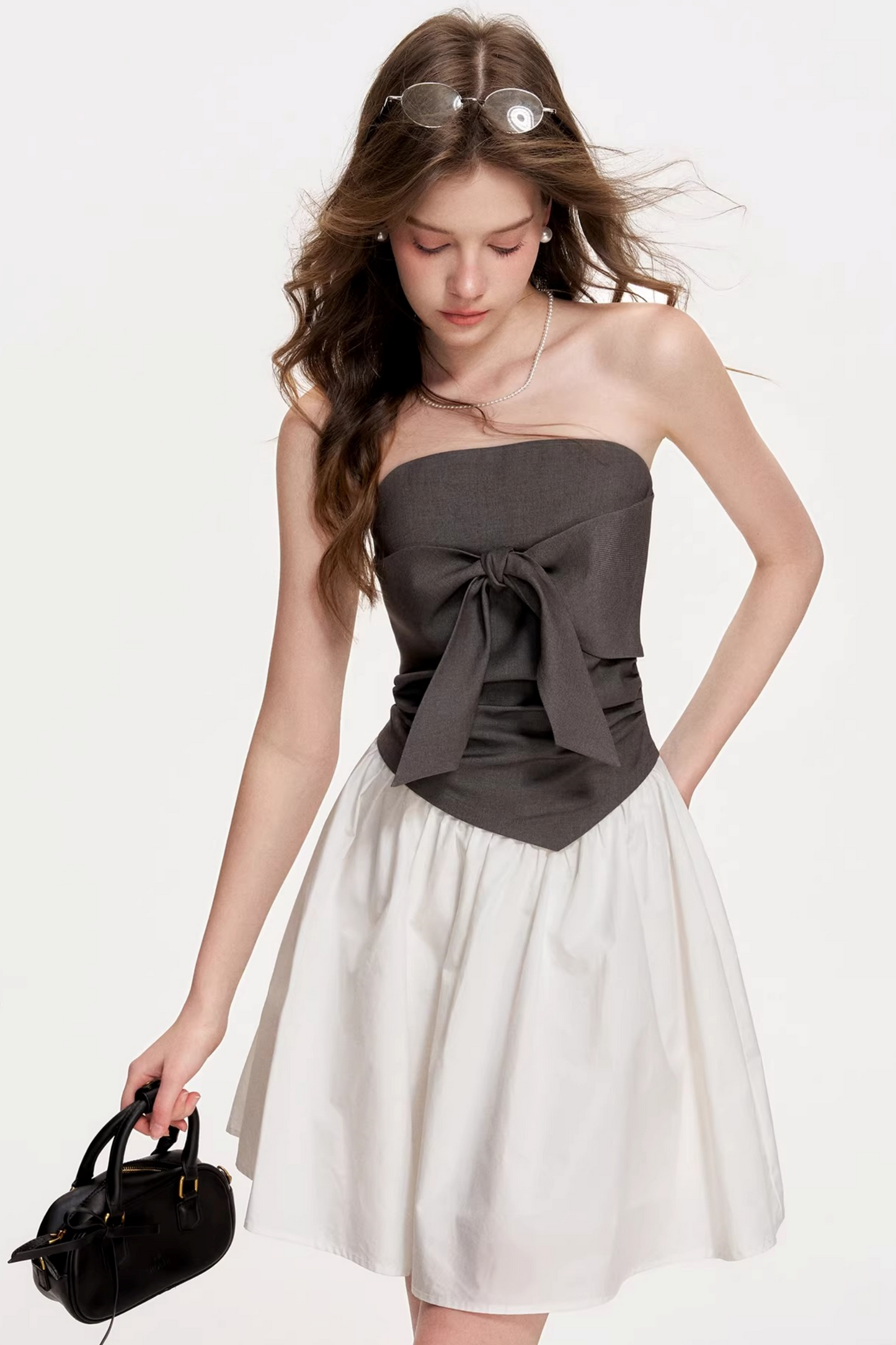 Tencel Wool Strapless Dress