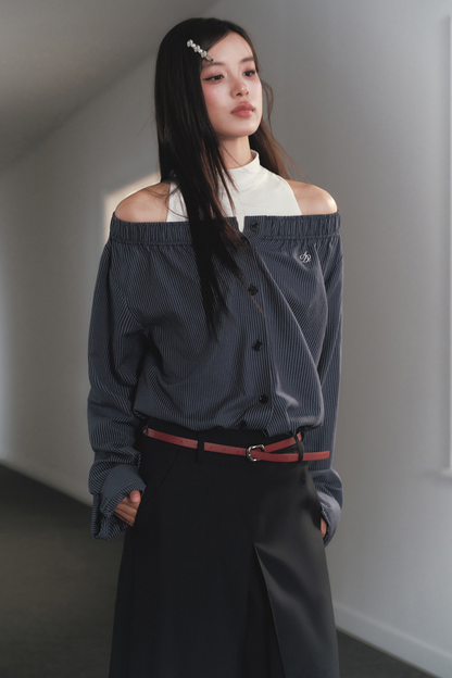 Off-Shoulder Slimming Blouse Set-Up