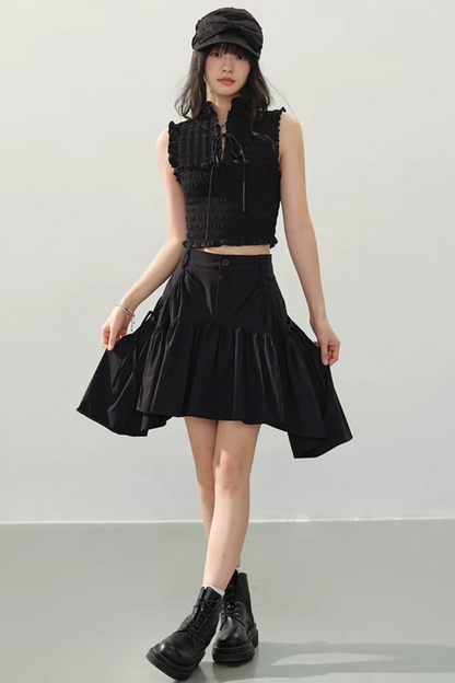 Irregular A-Line Mini Skirt