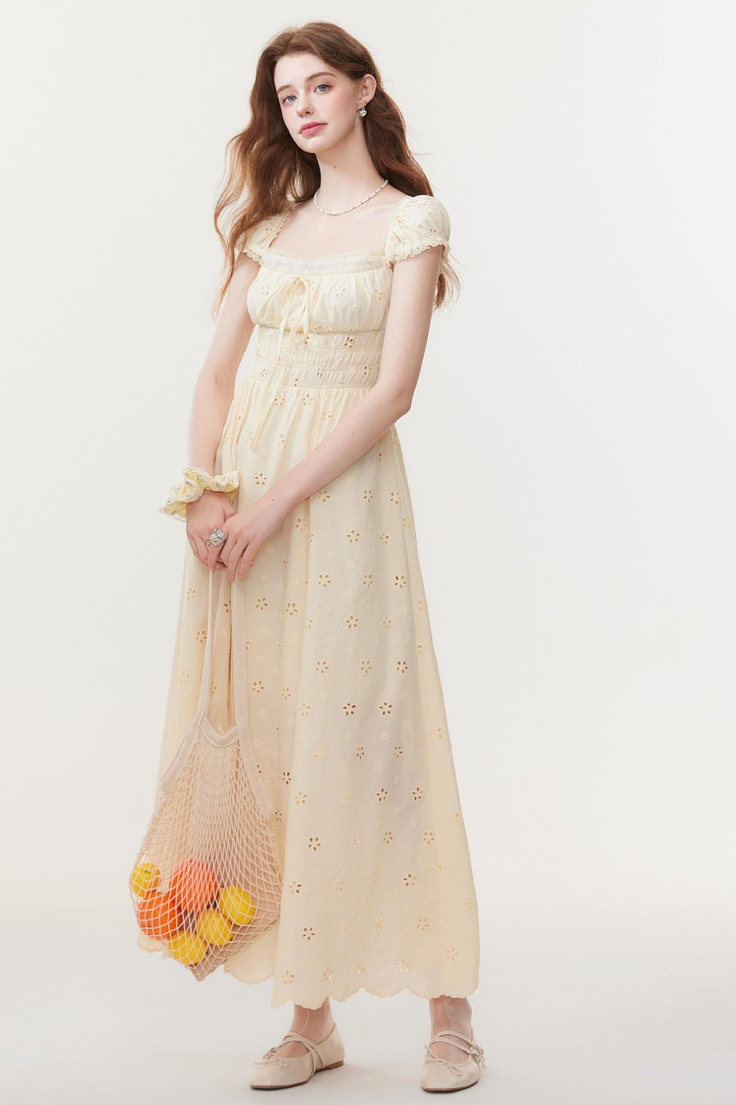 French Square Neck Maxi Dress