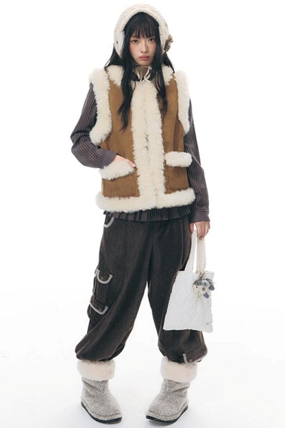 Vintage Reversible Suede Vest Jacket