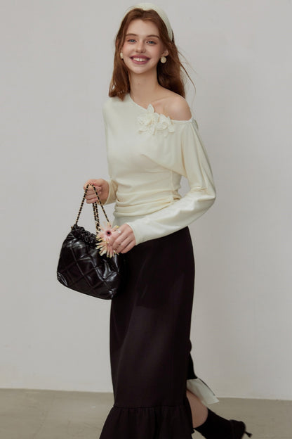 High-Waisted Black Mermaid Skirt