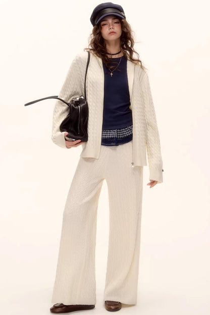 Knitted Jacket Pants Set-Up