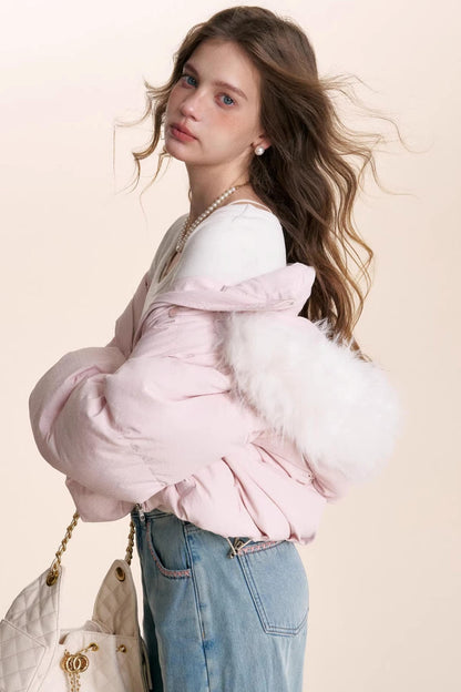 Detachable Fur Collar Hooded Jacket