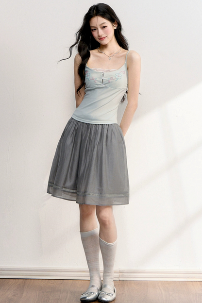 Beaded Embroidery Lace Camisole Top