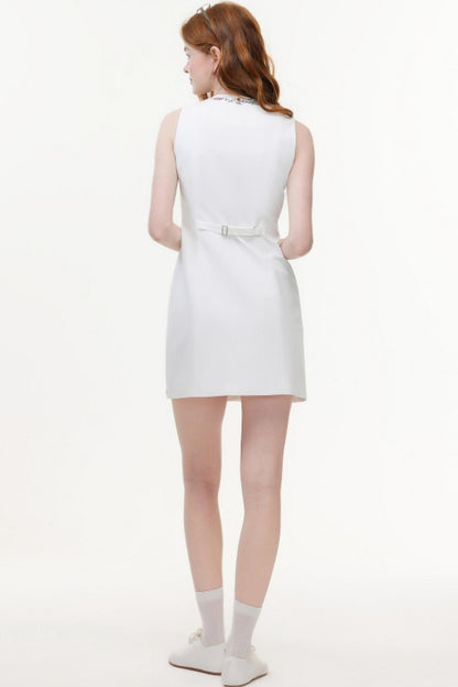 Summer White Halter Dress