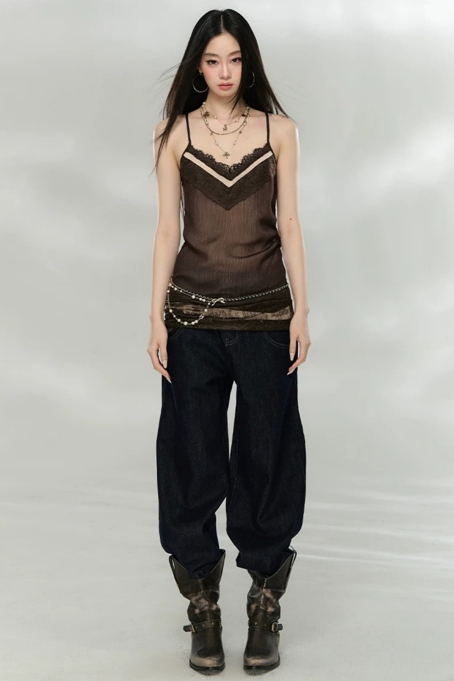 Three-Dimensional Embroidery Denim Pants