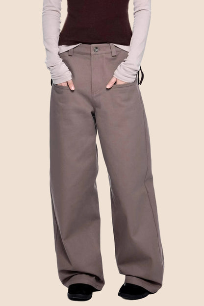 Pocket Design Retro Denim Pants