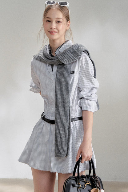 Sweater Shawl Plaid Shirt Dress