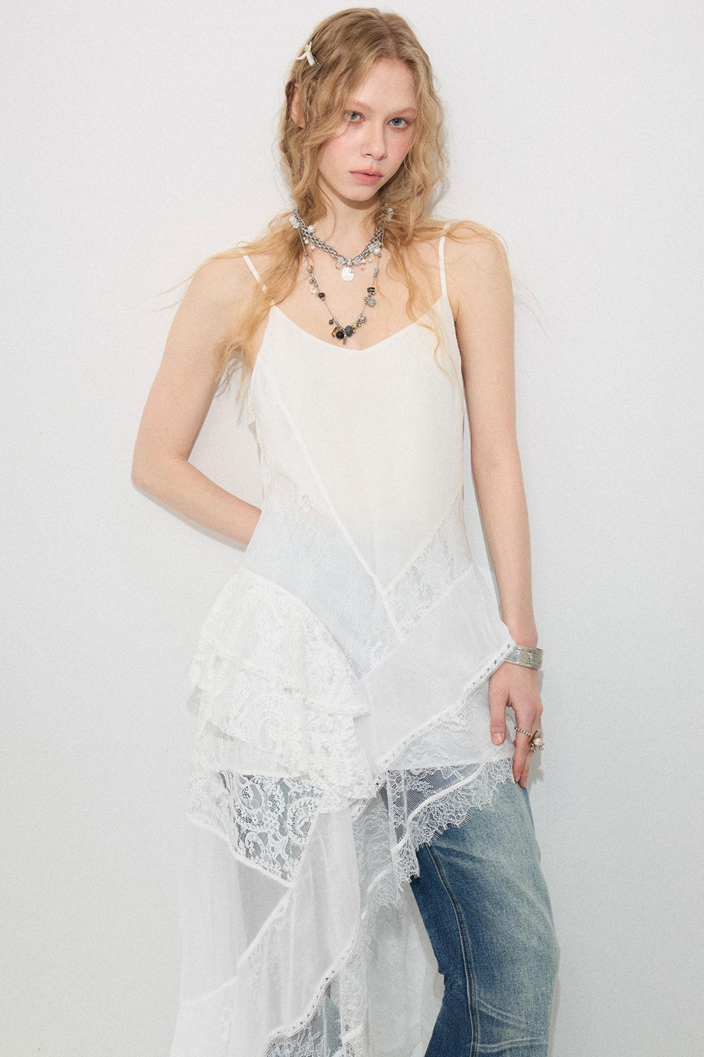 Lace Irregular Patchwork Dress