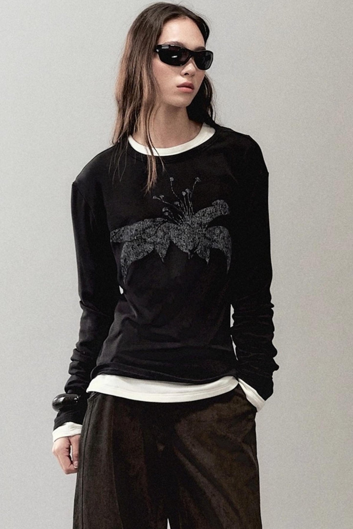 Floating Floral Crewneck Top