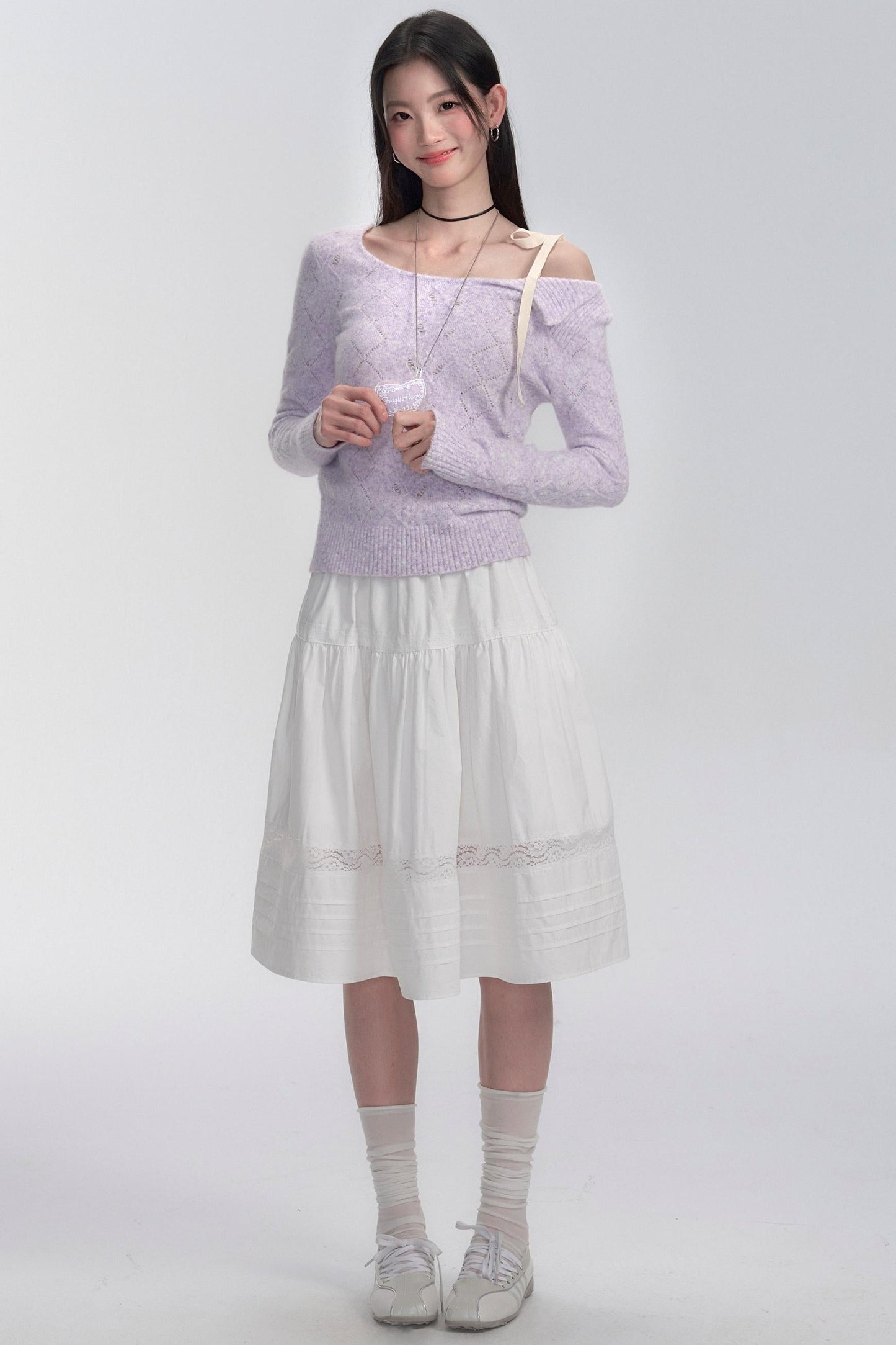 Schnürung Schulter Stricktop 