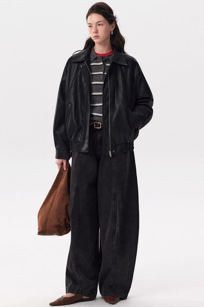 Autumn Black PU Leather Jacket