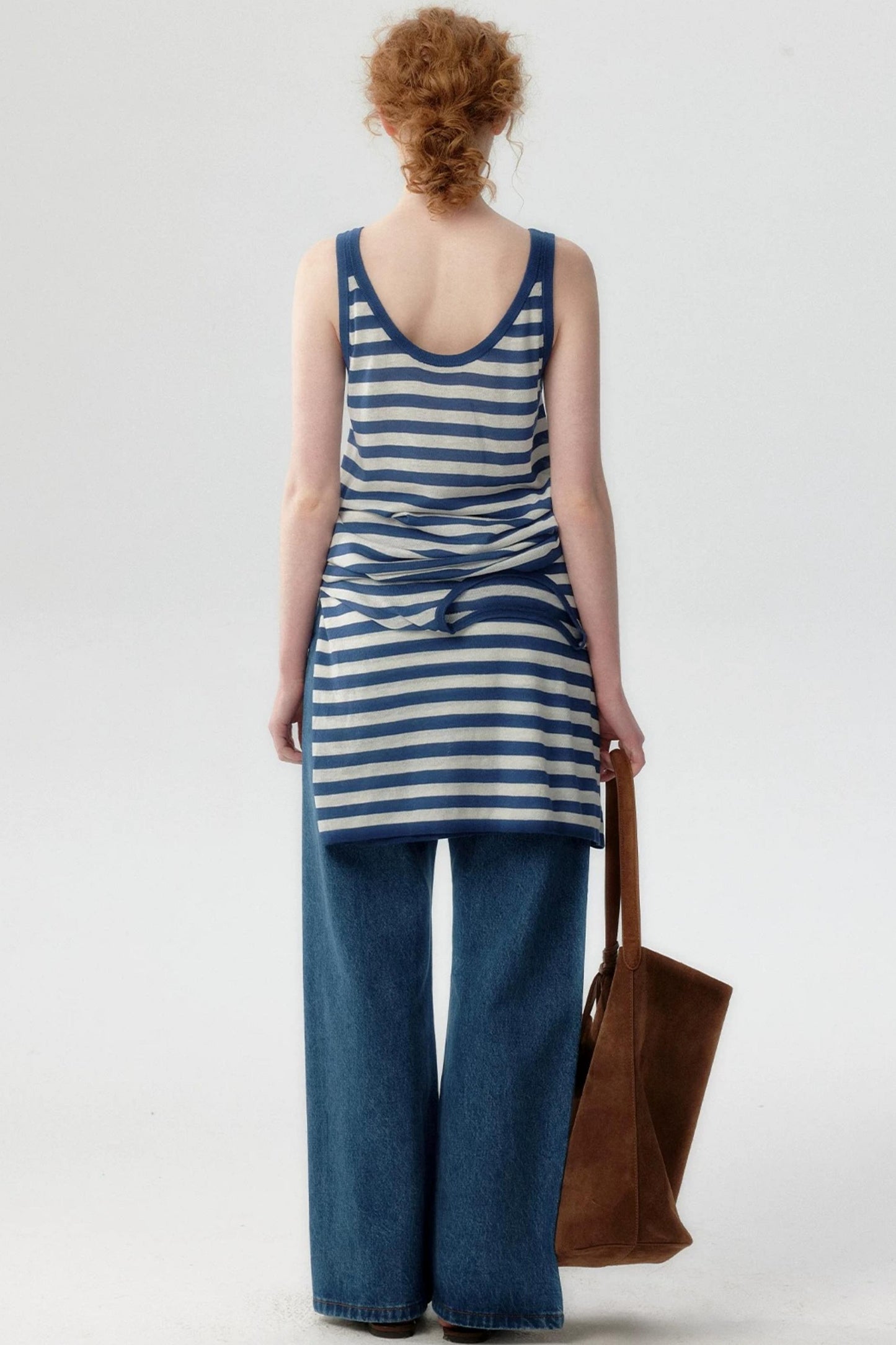 Tencel Knit Striped Two-Piece Set-Up
