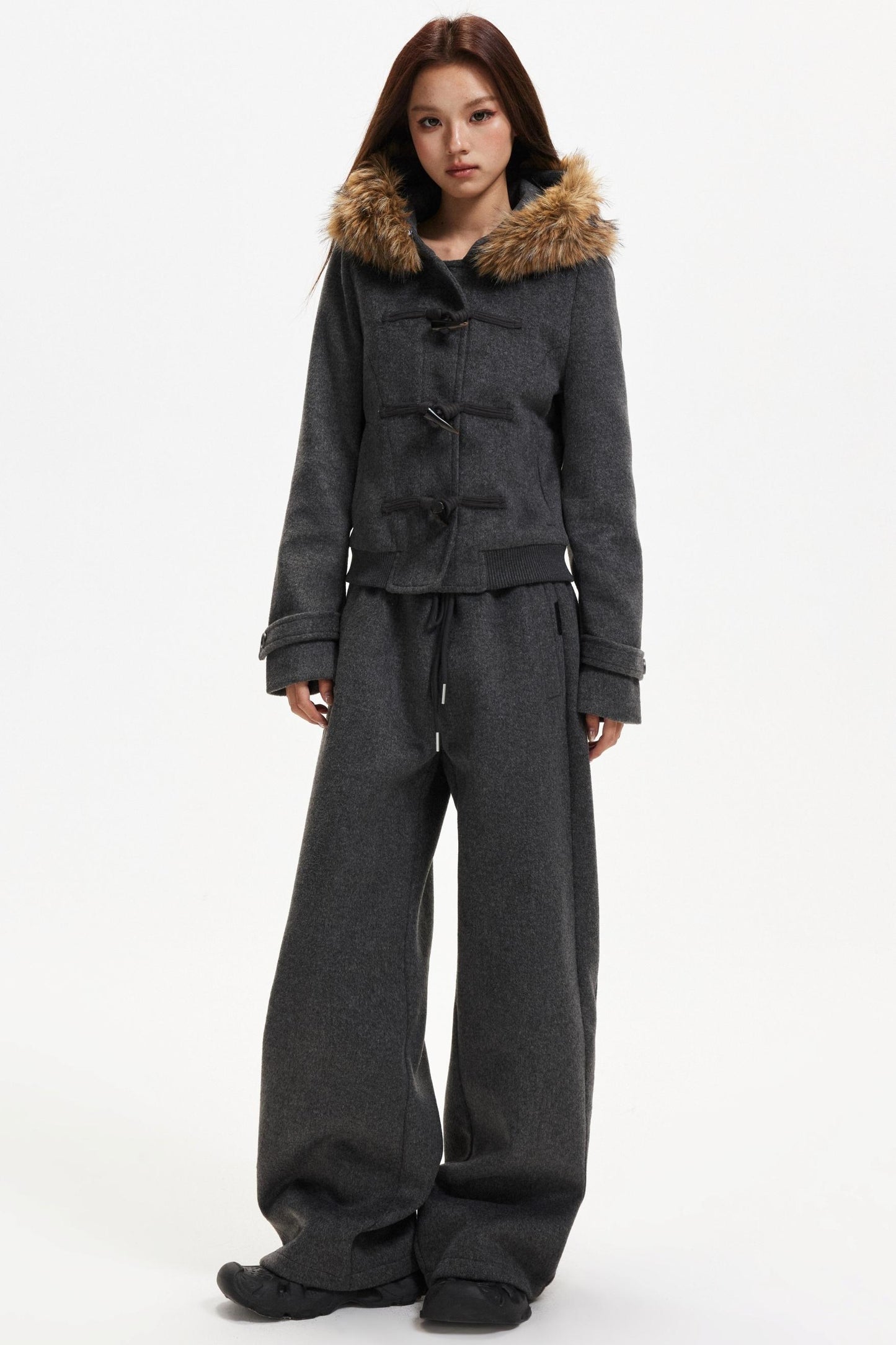 Retro Woolen Jacket & Pants Set-Up