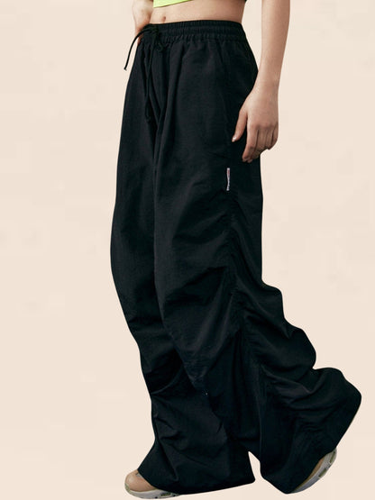 Simple Solid Color Pleated Slacks Pants