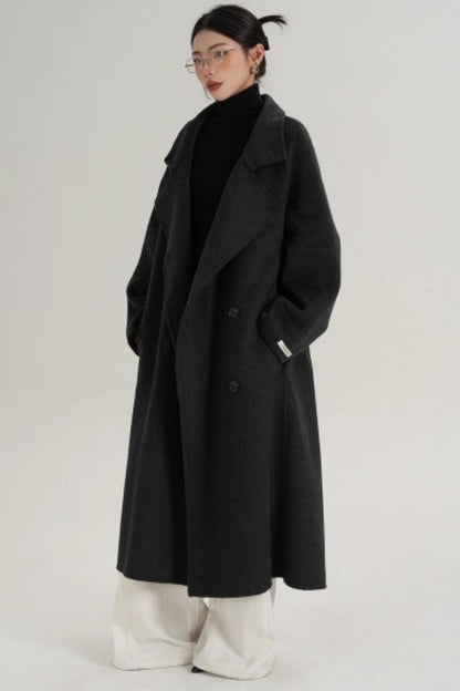 Elegant Charcoal Wool Coat