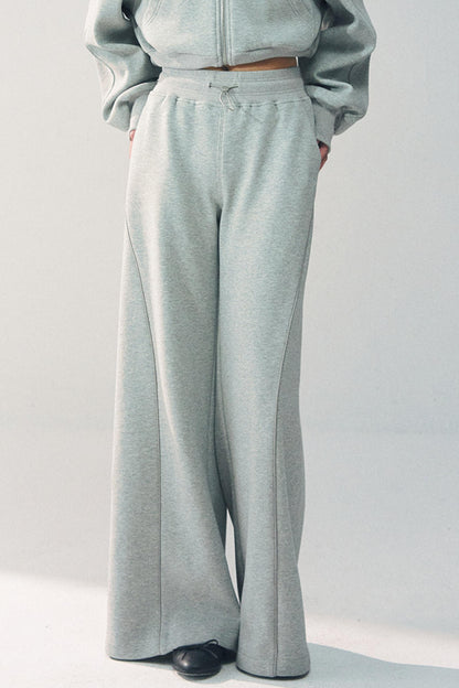 탈부착 가능한 모피 칼라 스웨트셔츠 재킷 세트