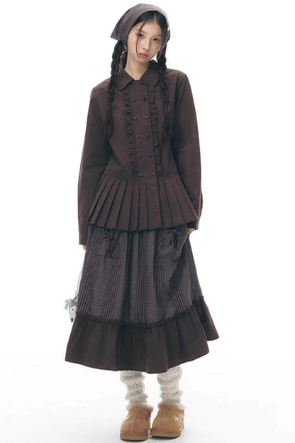 Double-Breasted Ruffled Shirt