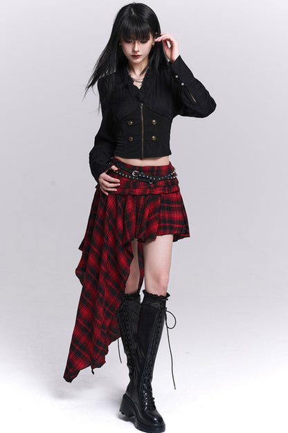 Black Ruffled Short Shirt