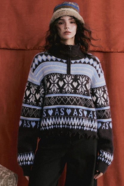 Vintage Fair Isle Tassel Sweater