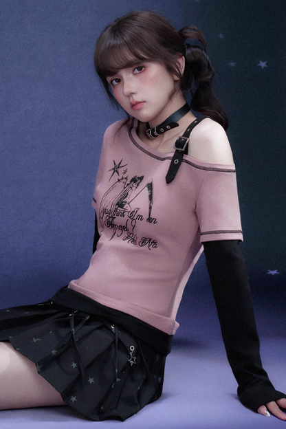 Raspberry Off-Shoulder Angel Top