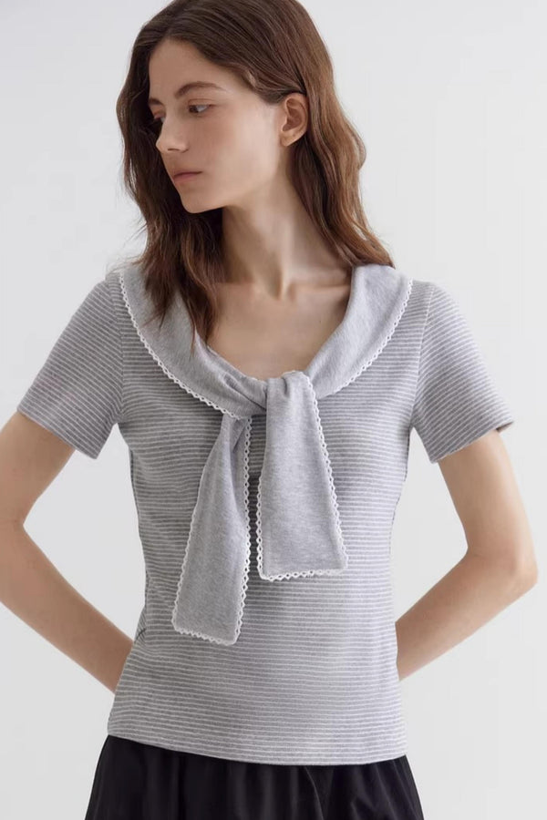 Sweet Striped Lace Top