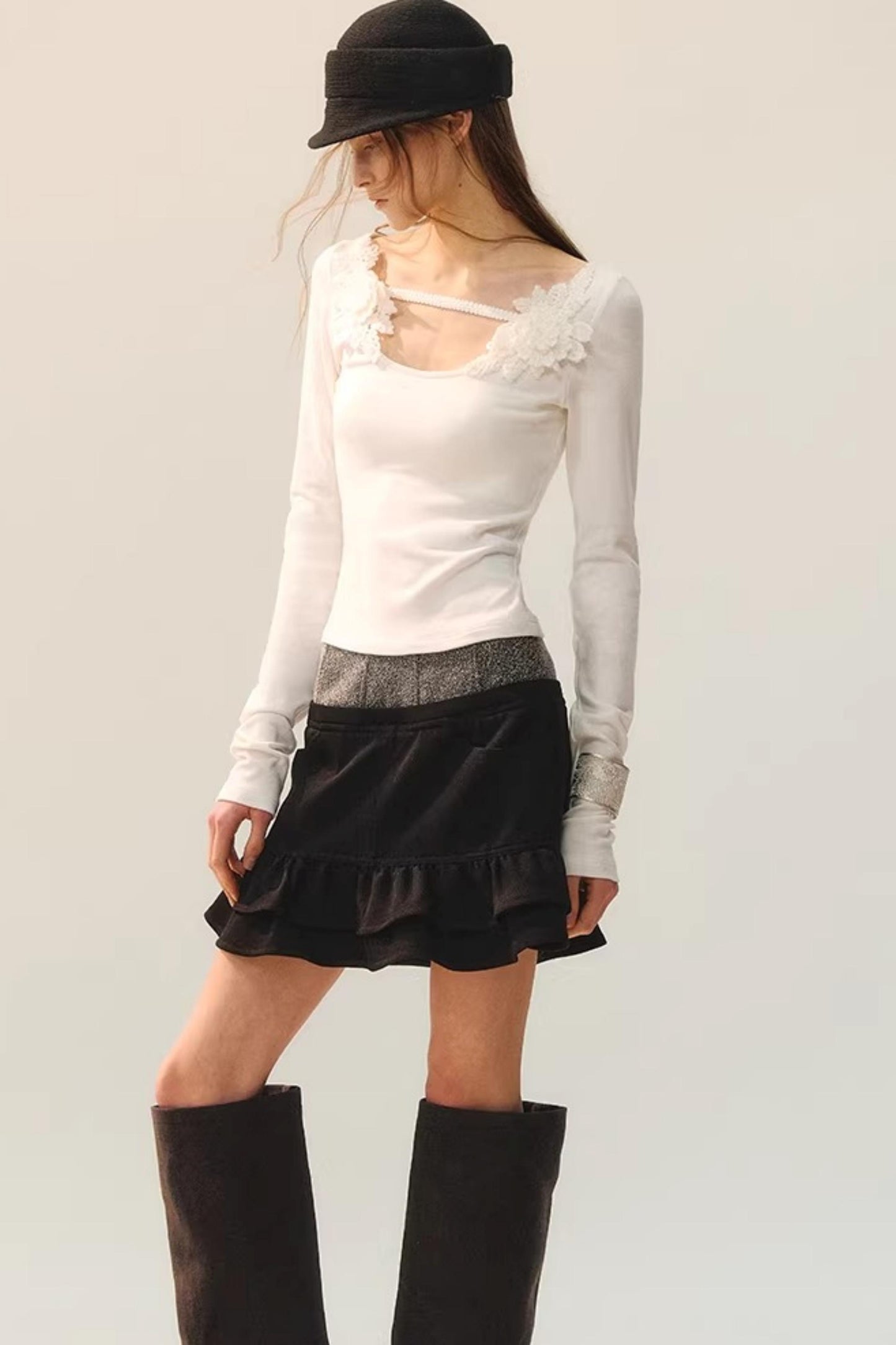 Elegant Floral Ribbon Blouse