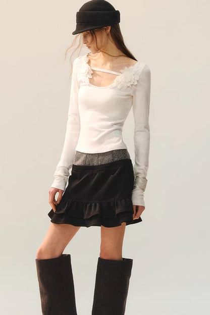 Elegant Floral Ribbon Blouse