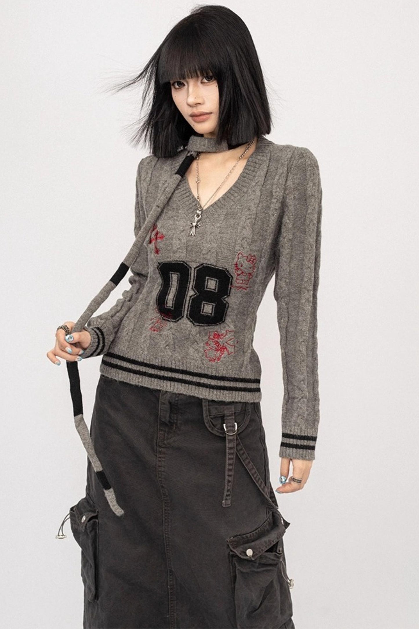 Vintage Spice Girl V-Neck Sweater