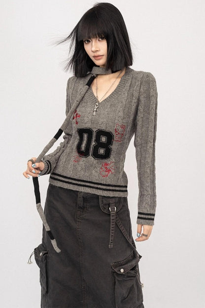 Vintage Spice Girl V-Neck Sweater