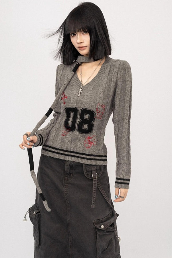 Vintage Spice Girl V-Neck Sweater