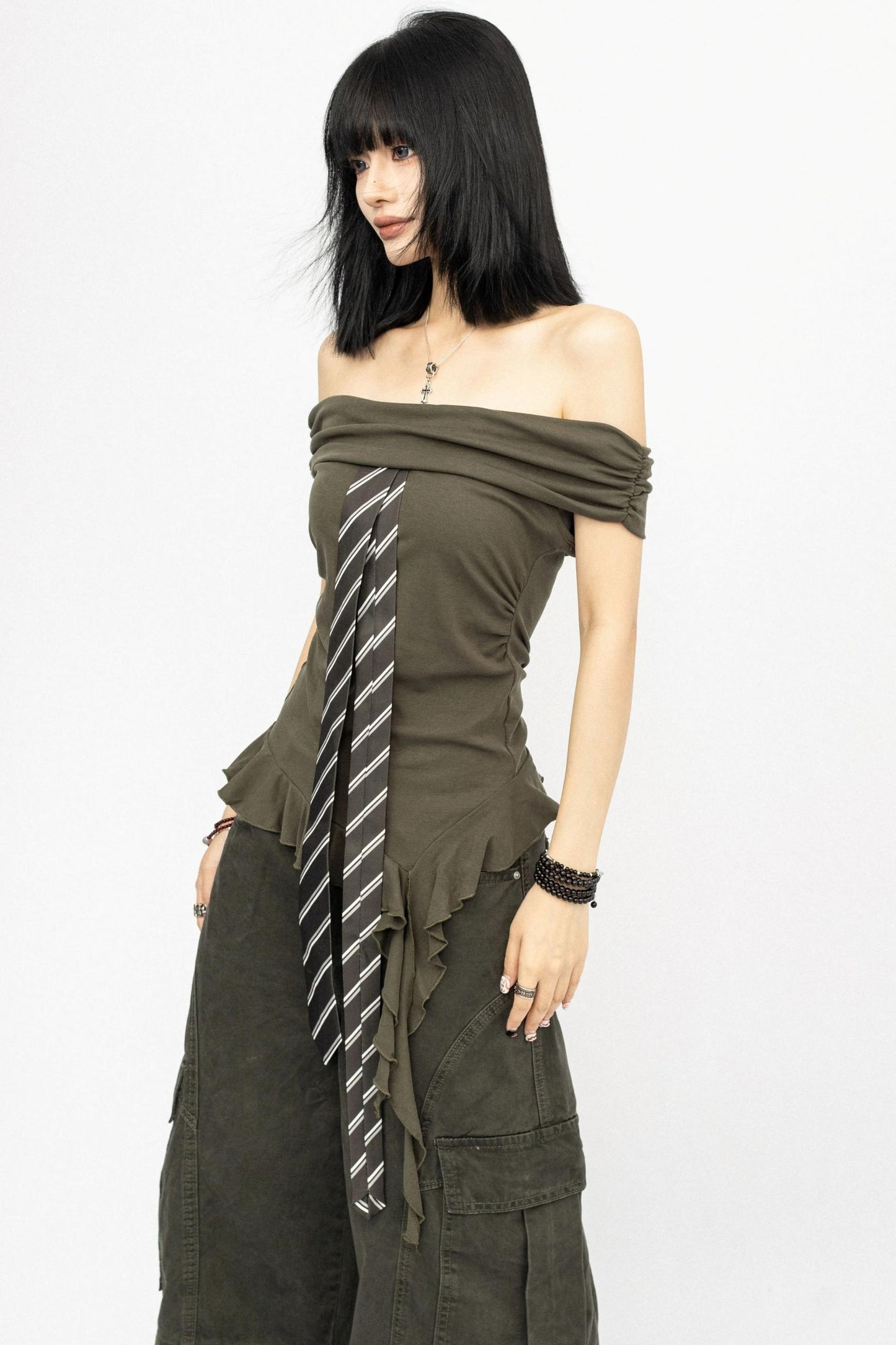 Retro Summer Shoulder Top