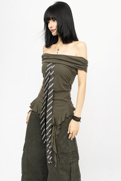 Retro Summer Shoulder Top