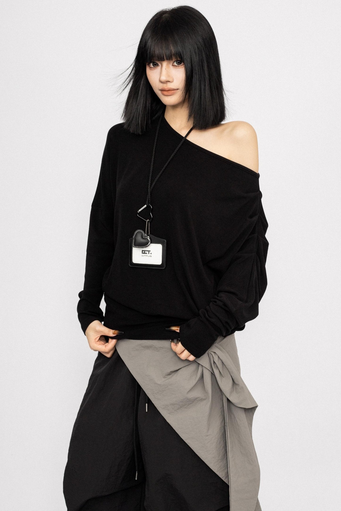 Autumn Black Shoulder Top