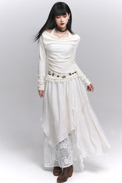 Artistic Brown Long Skirt