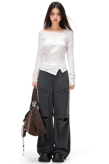 Asymmetrisches Strickoberteil aus Lyocell